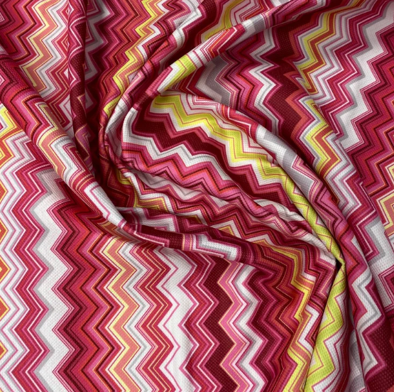 Pink Chevron Fabric by the Metre - Whotex Fabrics London