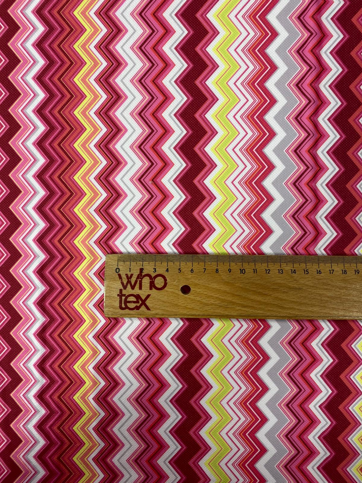 Pink Chevron Upholstery Fabric by the Metre - Whotex Fabrics London