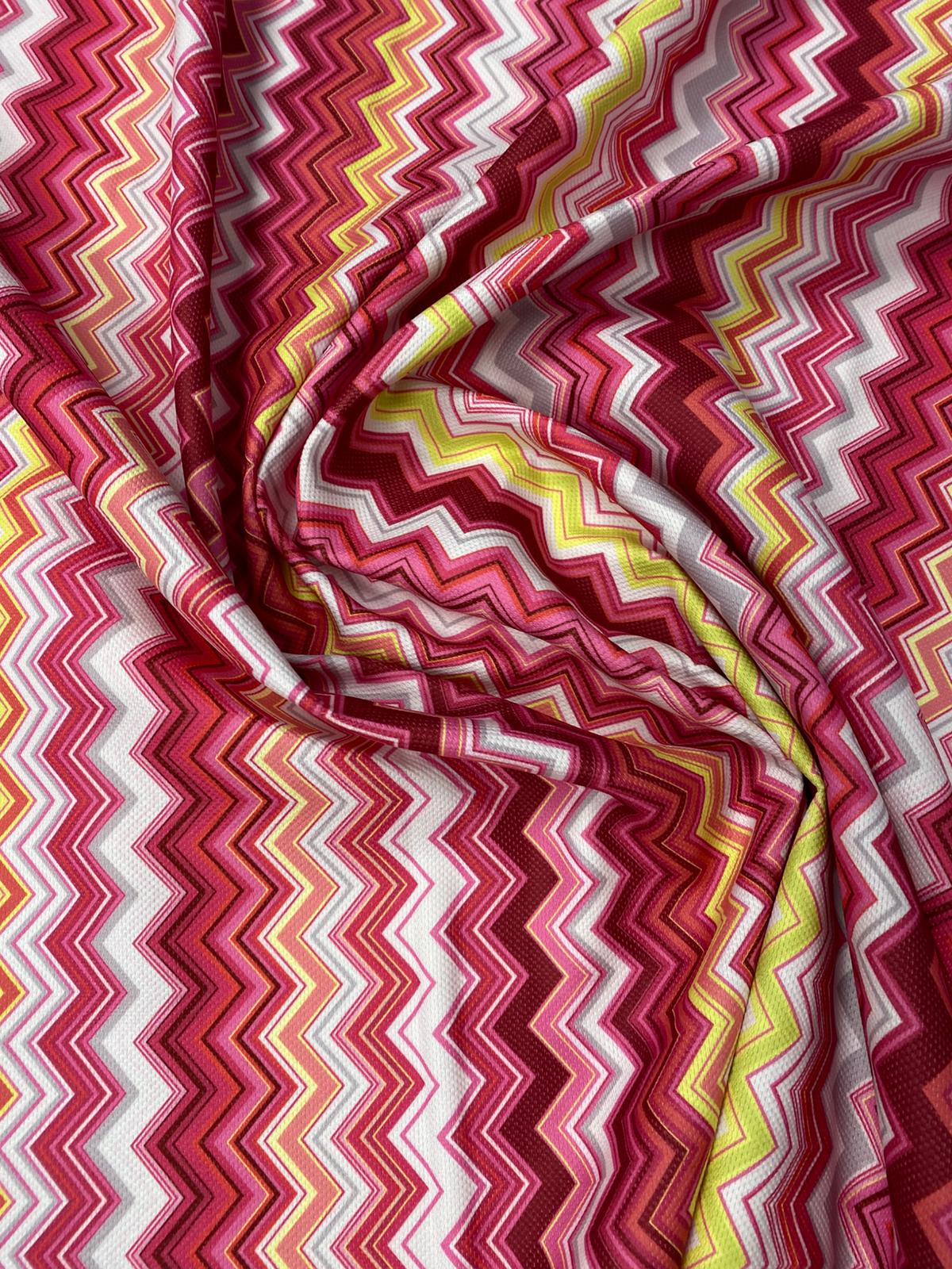 Pink Chevron Upholstery Fabric by the Metre - Whotex Fabrics London