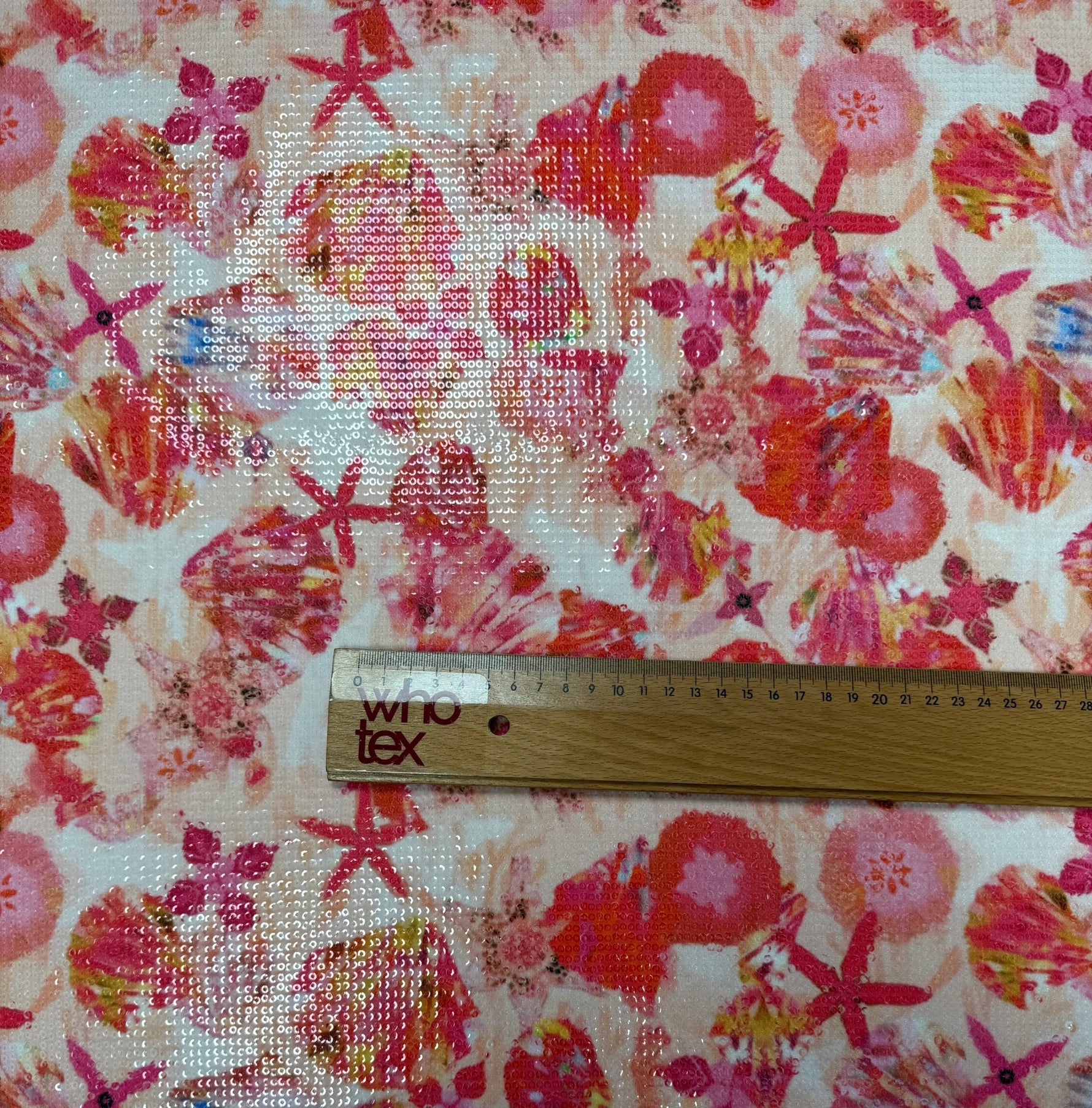 Pink Floral Sequin Fabric for Summer Dresses - Whotex Fabrics London