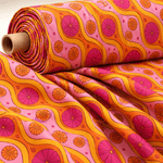 Pink Geometric Pattern Floral Fabric by Metre - Whotex Fabrics London