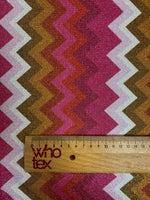 Pink Gold Zigzag Lurex Fabric with Shimmer by the Metre - Whotex Fabrics London