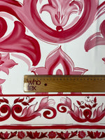 Pink Majolica Pattern Fabric by the Metre - Whotex Fabrics London