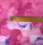 Pink Marble Effect Fabric with Gold Veins | Fabric by Metre - Whotex Fabrics London