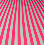 Pink & Mint Striped Chiffon Fabric by the Metre - Whotex Fabrics London