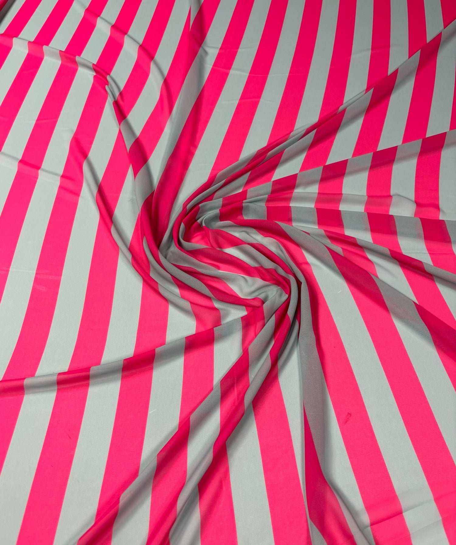 Pink & Mint Striped Chiffon Fabric by the Metre - Whotex Fabrics London