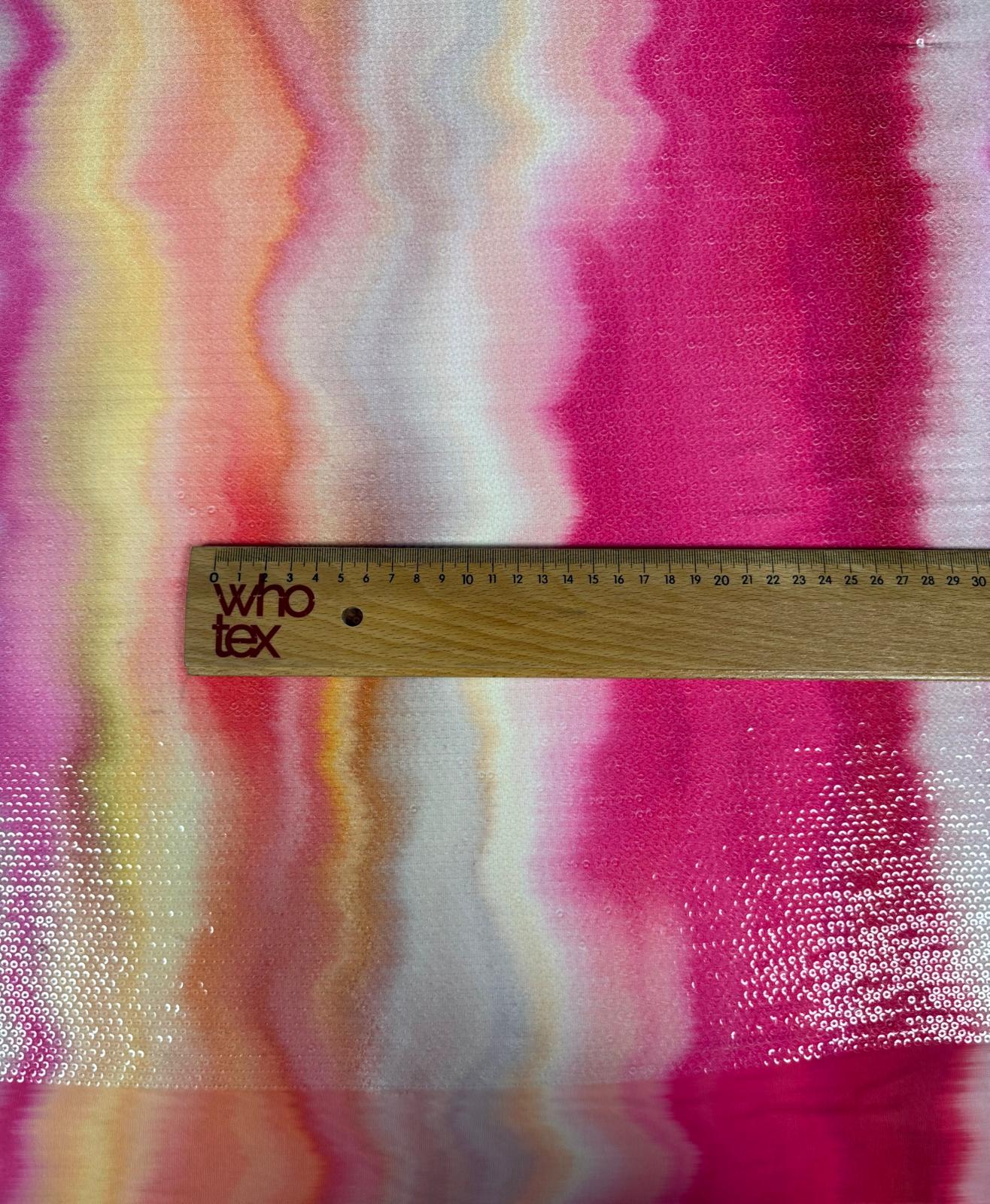Pink Ombre Sequin Fabric for Summer Dresses - Whotex Fabrics London