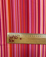 Pink Orange Striped Shimmer Fabric by the Metre - Whotex Fabrics London