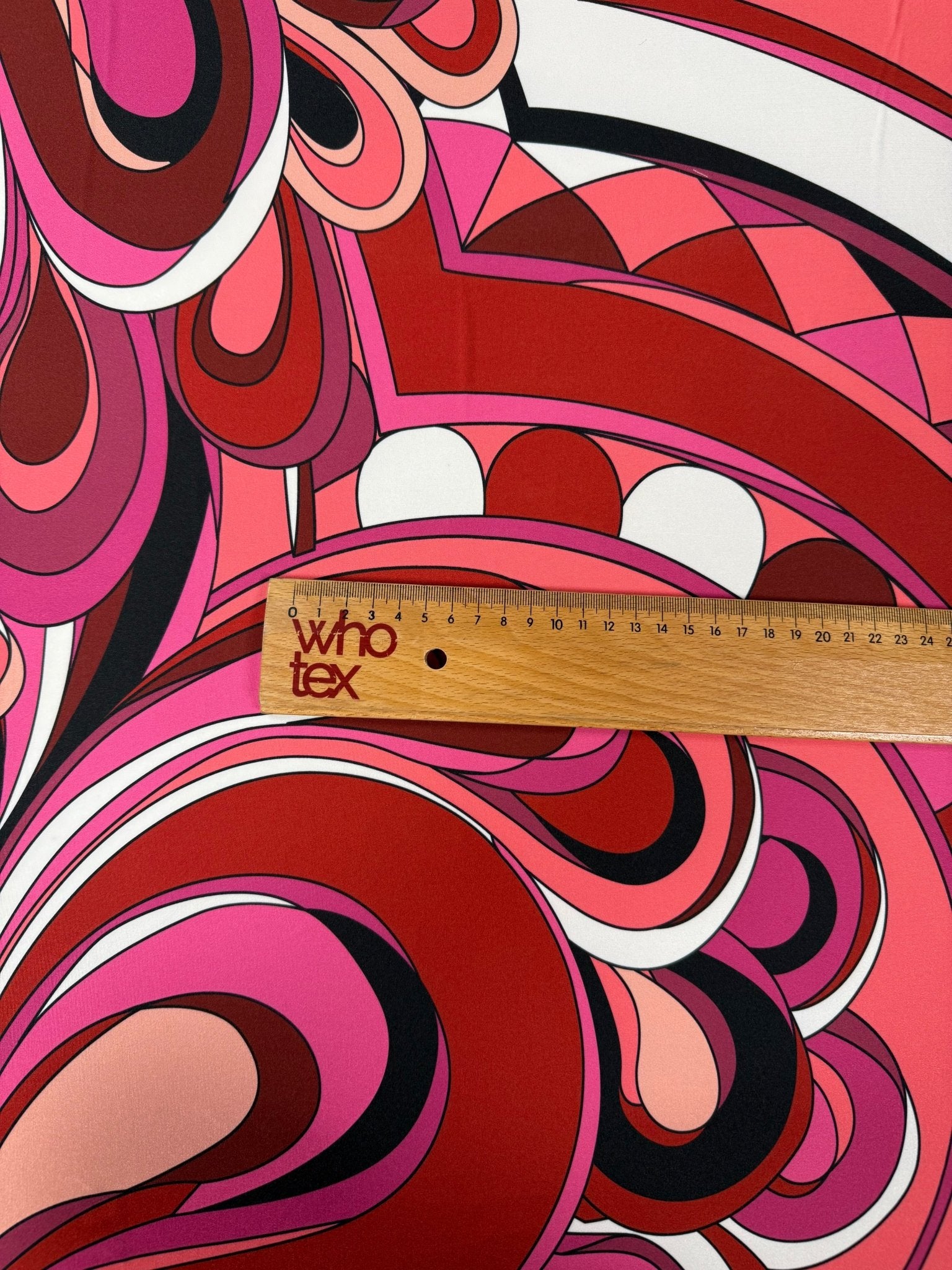 Pink Red Retro Spandex Fabric by the Metre - Whotex Fabrics London