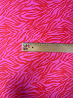Pink Red Zebra Upholstery Fabric by the Metre - Whotex Fabrics London