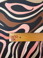 Pink Retro Abstract Pattern Fabric by the Metre - Whotex Fabrics London