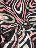 Pink Retro Abstract Pattern Fabric by the Metre - Whotex Fabrics London