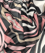 Pink Retro Swirl Fabric – Abstract 70s Style Pattern by the Metre - Whotex Fabrics London