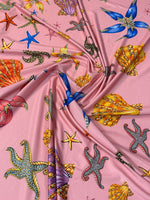 Pink Seashell Spandex Fabric by the Metre - Whotex Fabrics London