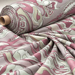 Pink Shimmer Swirl Lurex Fabric by the Metre - Whotex Fabrics London