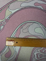 Pink Shimmer Swirl Print Lurex Fabric by the Metre - Whotex Fabrics London