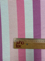 Pink Striped Shimmer Lurex Fabric by the Metre - Whotex Fabrics London