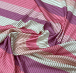 Pink Striped Shimmer Lurex Fabric by the Metre - Whotex Fabrics London