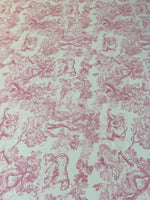 Pink Toile de Jouy Fabric by the Metre - Whotex Fabrics London