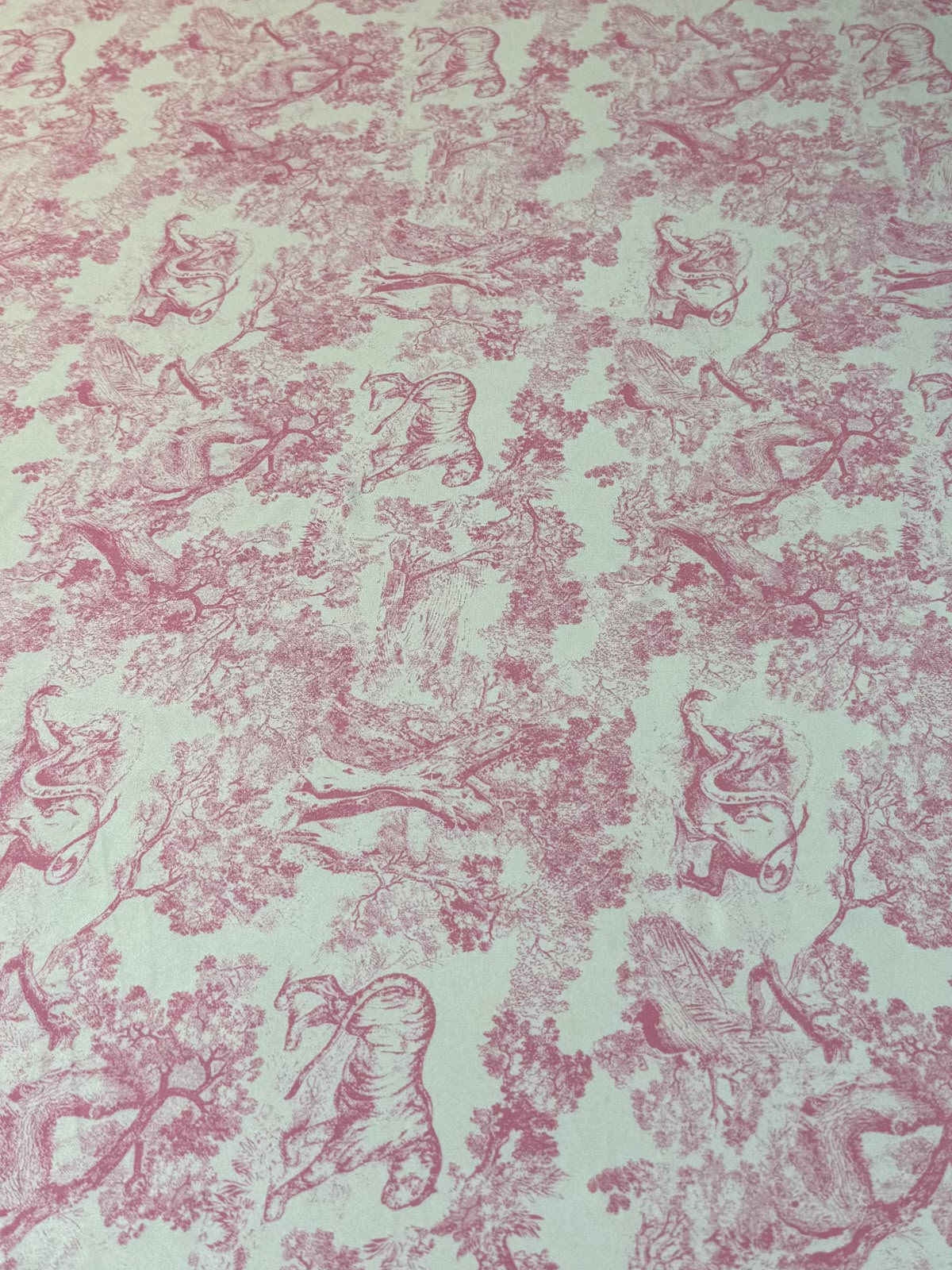Pink Toile de Jouy Fabric by the Metre - Whotex Fabrics London