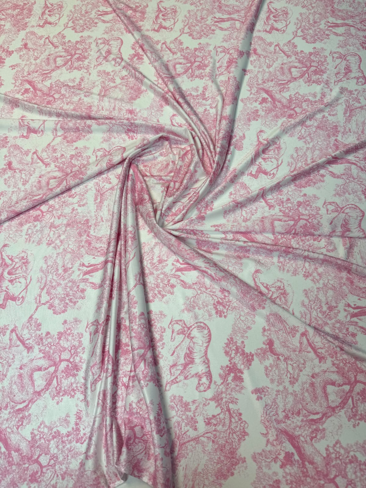Pink Toile de Jouy Fabric by the Metre - Whotex Fabrics London