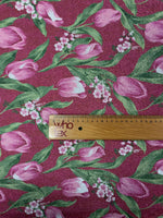 Pink Tulip Floral Lurex Fabric by the Metre - Whotex Fabrics London