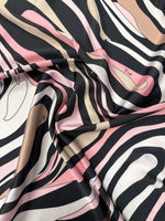 Pink Wave Satin Fabric by the Metre - Whotex Fabrics London