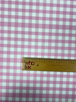 Pink White Plaid Fabric by Metre - Whotex Fabrics London