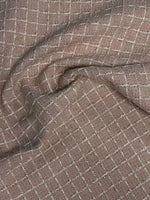 Pink Wool Tweed Fabric – Glitter Checked Coat Material - Whotex Fabrics London