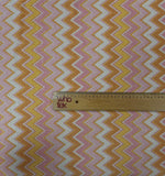 Pink Yellow Zigzag Lurex Fabric with Shine by the Metre - Whotex Fabrics London