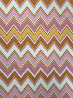Pink Yellow Zigzag Shimmer Fabric by the Metre - Whotex Fabrics London