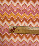 Pink Yellow Zigzag Shimmer Fabric by the Metre - Whotex Fabrics London