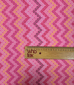 Pink Zigzag Heart Pattern Fabric by the Metre - Whotex Fabrics London