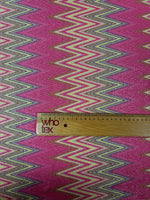 Pink Zigzag Knit Fabric - Lurex 4 - Way Stretch Fabric - Whotex Fabrics London