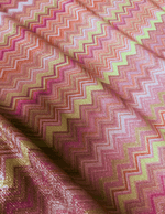 Pink Zigzag Knit Lurex Fabric - Whotex Fabrics London