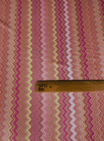 Pink Zigzag Knit Lurex Fabric - Whotex Fabrics London