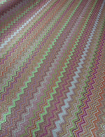 Pink Zigzag Knit Lurex Fabric - Whotex Fabrics London