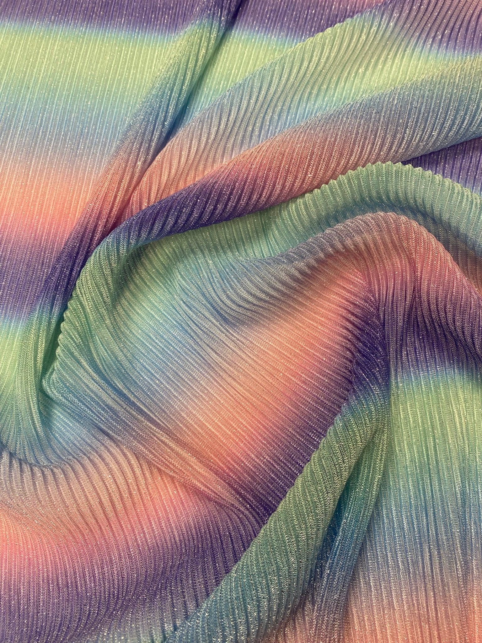 Plissé Stretch Metallic Mesh Fabric by the Metre - Whotex Fabrics London