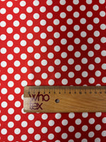 Polka Dot Lycra Satin Fabric by the Metre - Whotex Fabrics London