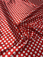 Polka Dot Lycra Satin Fabric by the Metre - Whotex Fabrics London