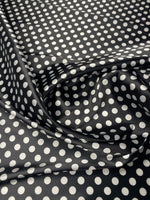 Polka Dot Lycra Satin Fabric by the Metre - Whotex Fabrics London