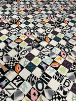 Pop Art Checkered Crepe Fabric by the Metre – Retro Fashion Style - Whotex Online Fabric Store