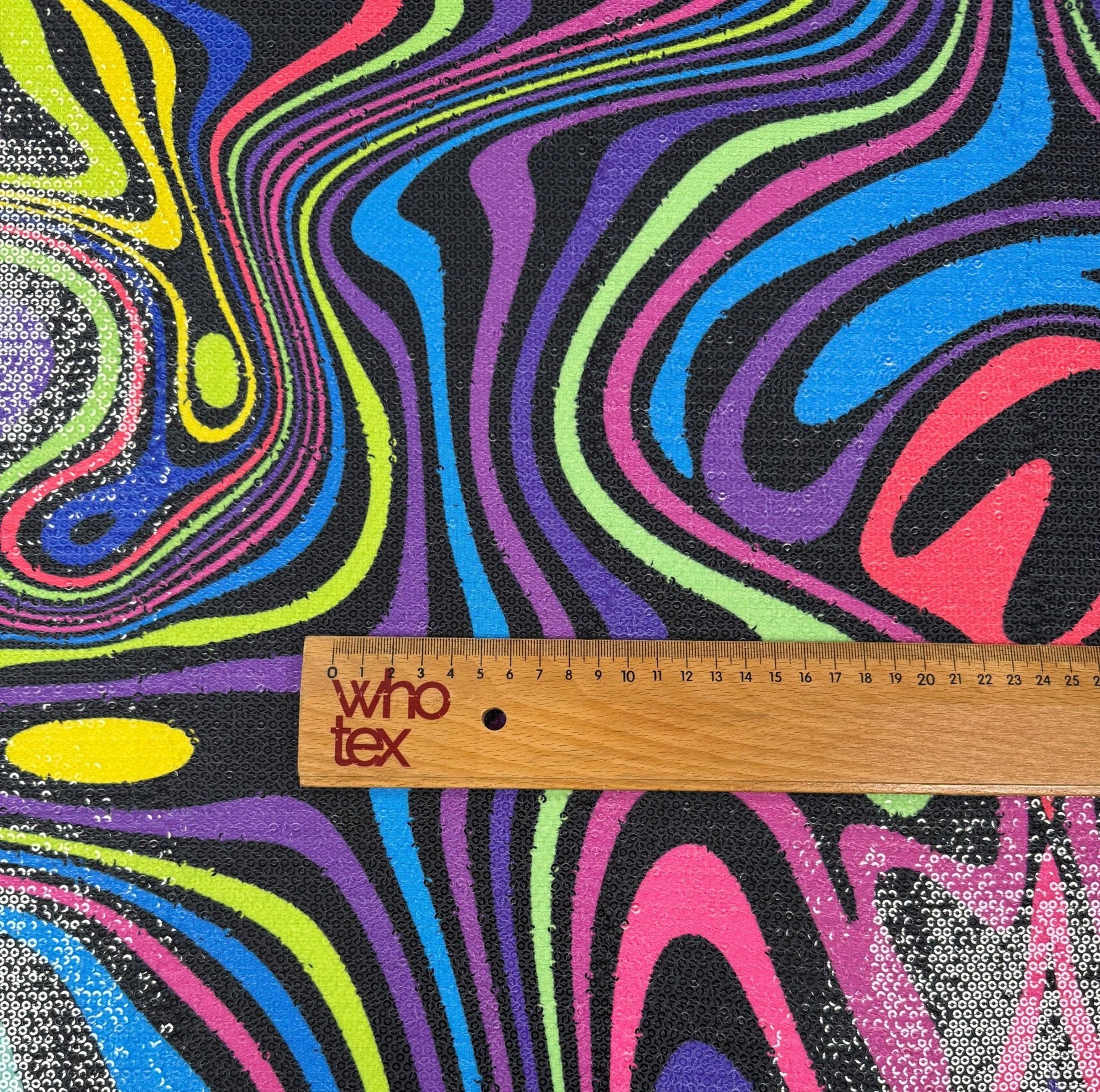 Psychedelic Sequin Fabric by the Metre - Whotex Fabrics London