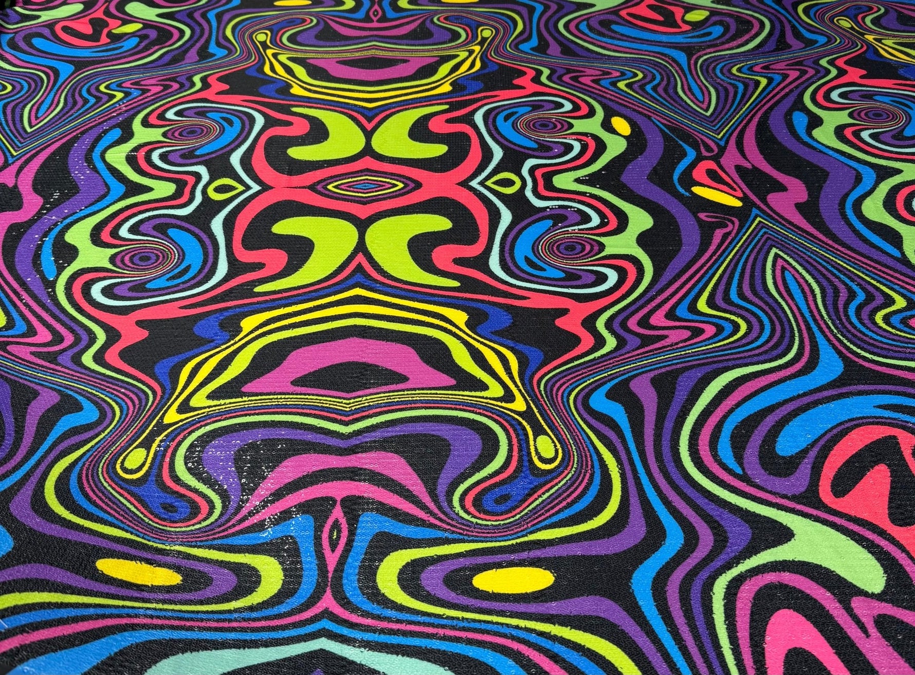 Psychedelic Sequin Fabric by the Metre - Whotex Fabrics London