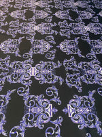 Purple Baroque Fabric by Metre - Whotex Fabrics London