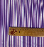 Purple Metallic Stripe Fabric by the Metre - Whotex Fabrics London