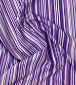 Purple Metallic Stripe Fabric by the Metre - Whotex Fabrics London