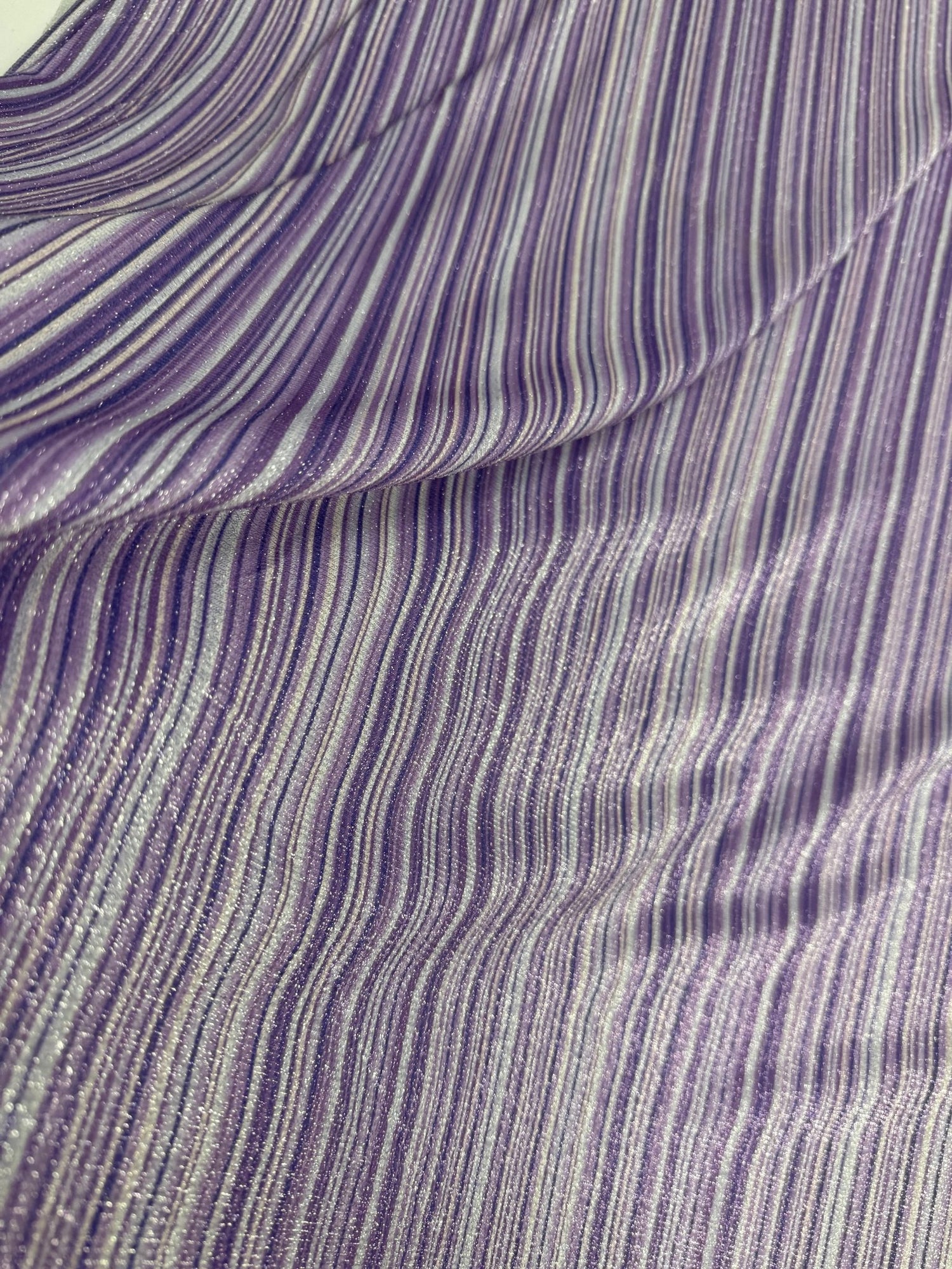 Purple Striped Lurex Fabric by the Metre - Whotex Fabrics London
