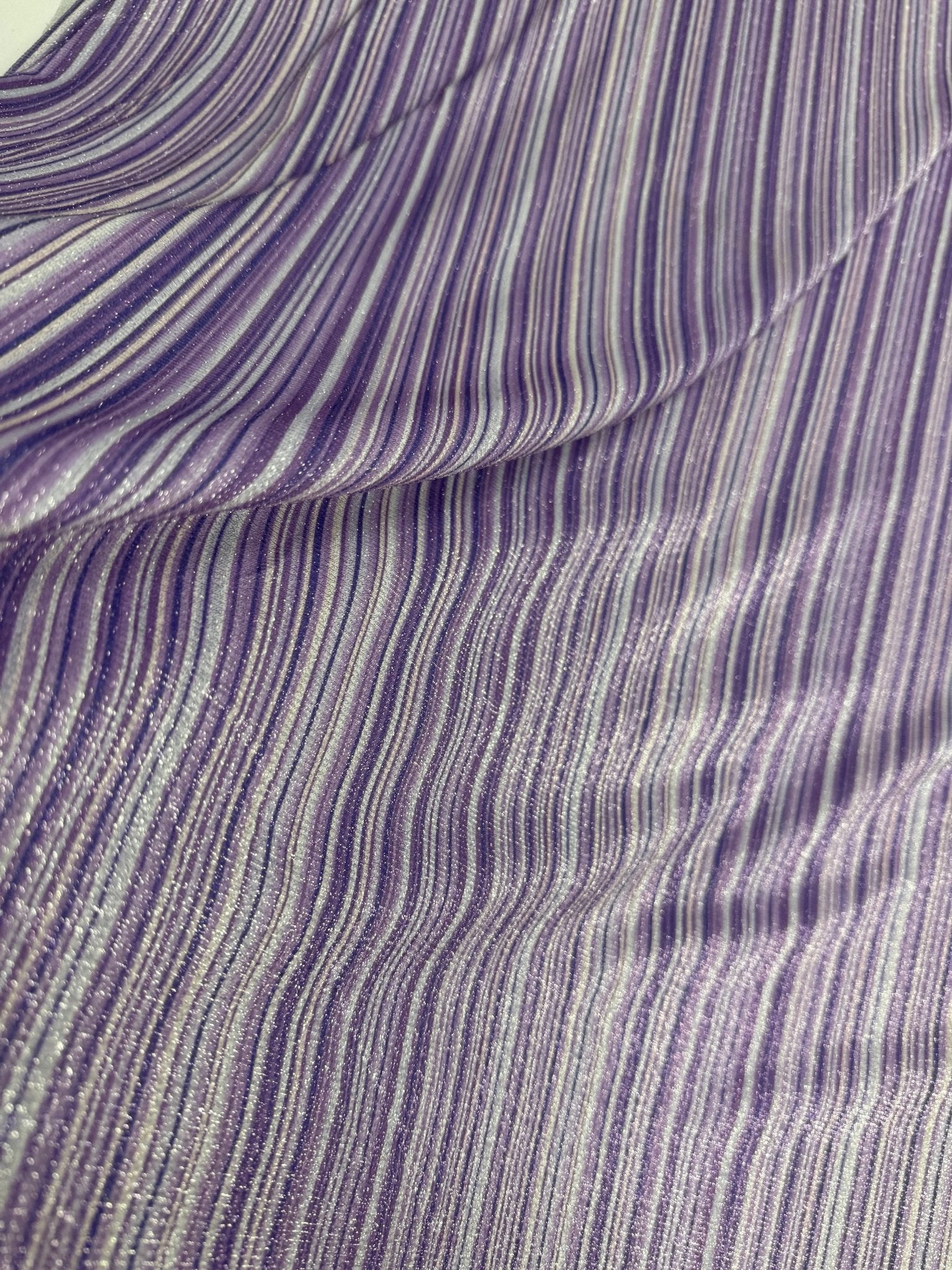 Purple Striped Lurex Fabric by the Metre - Whotex Fabrics London