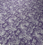 Purple Toile Satin Fabric by the Metre - Whotex Fabrics London